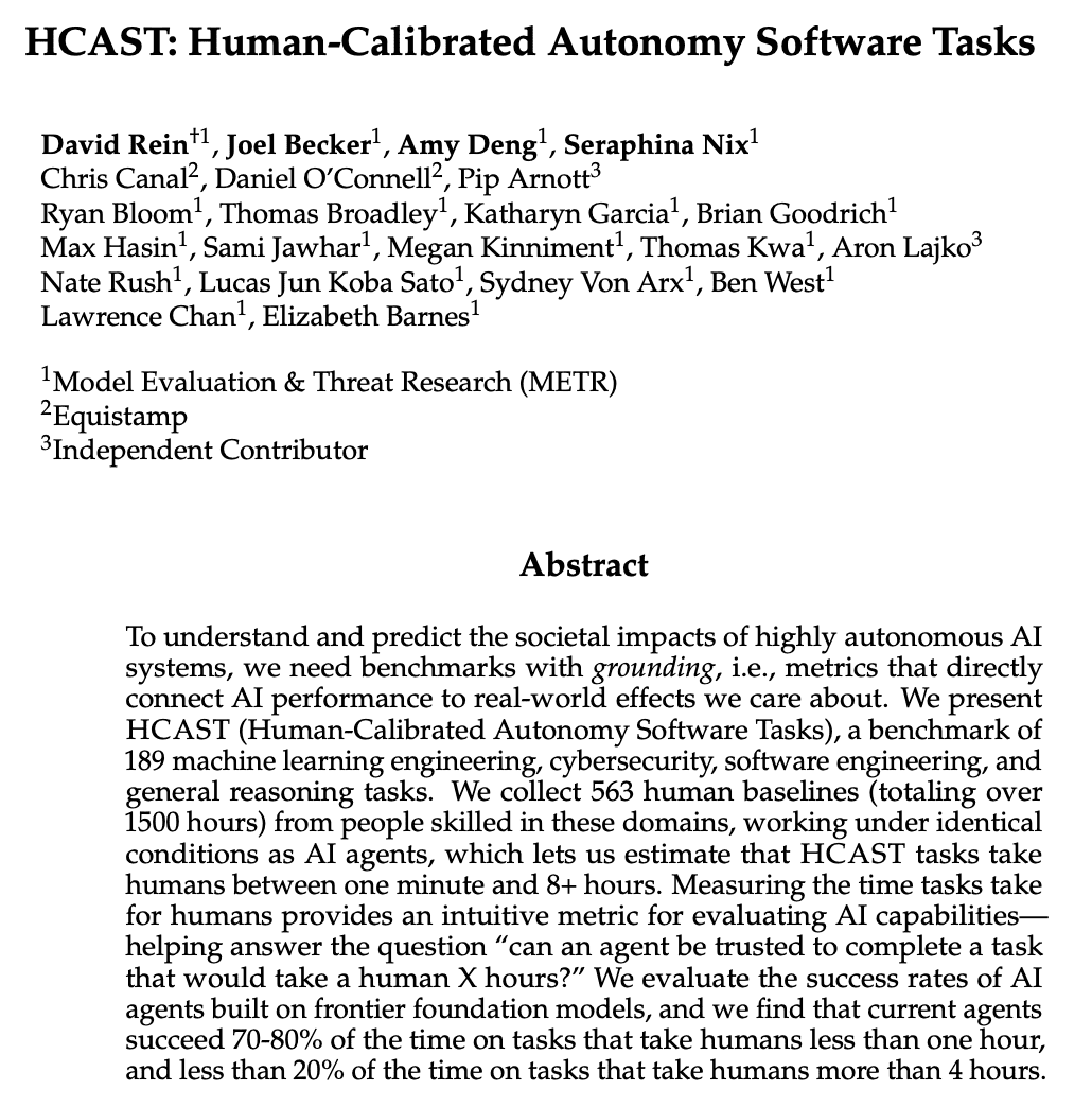 HCAST: Human-Calibrated Autonomy Software Tasks